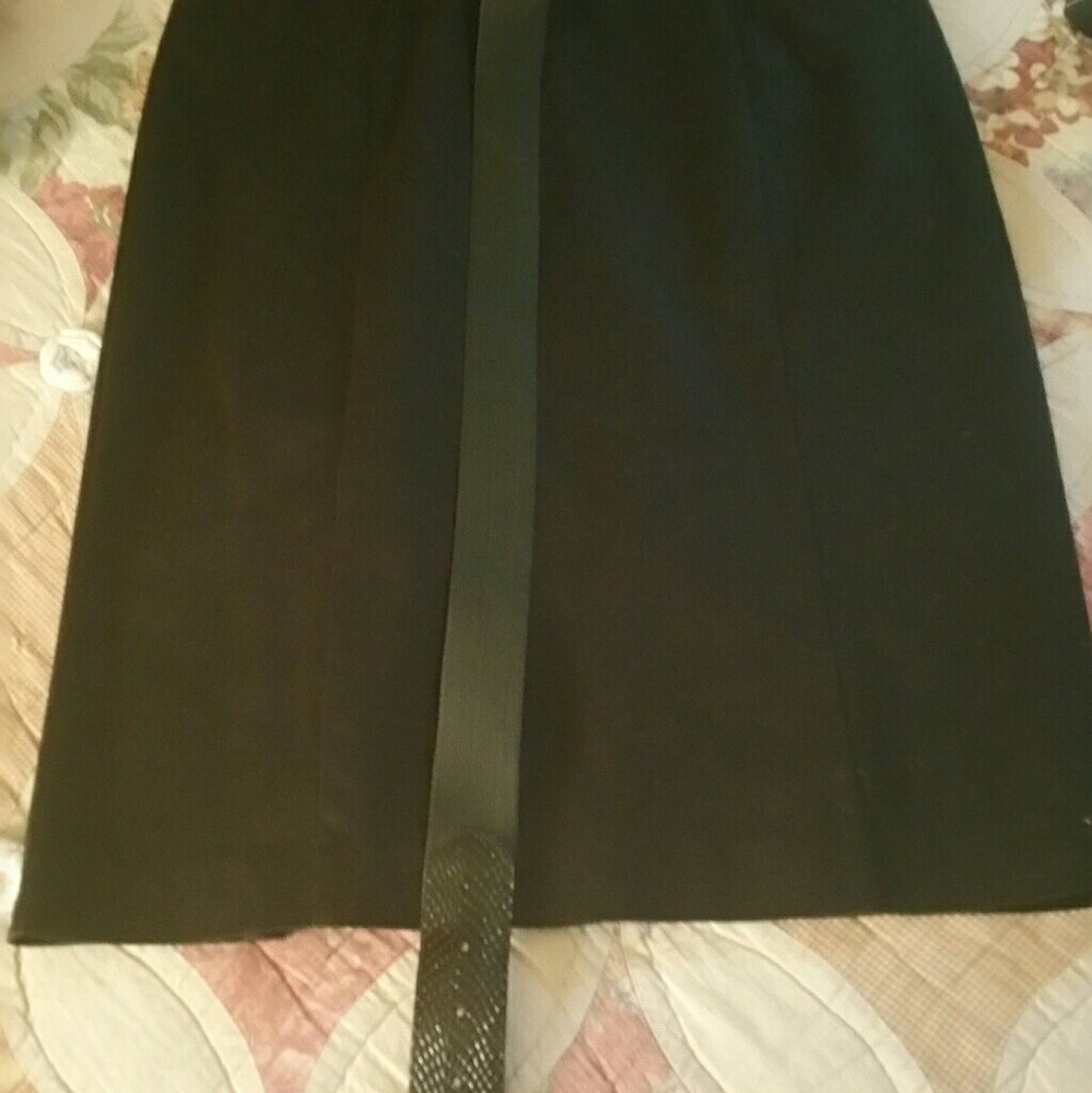 Classy Fitted Skirt With Pleated Rear Inset Hem